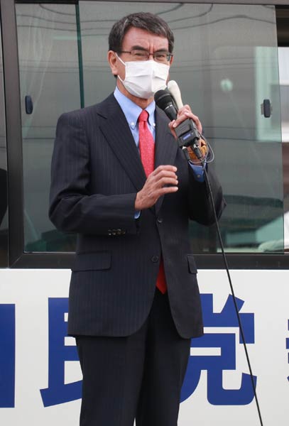 応援演説する河野太郎氏