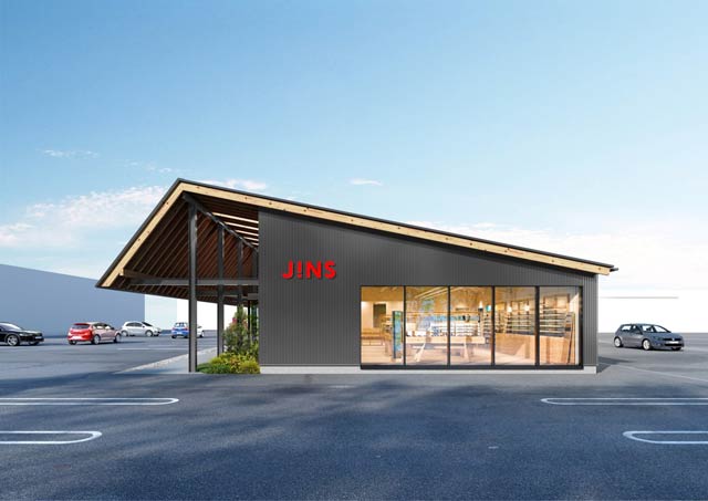 28日オープンするJINS燕三条店の外観デザイン