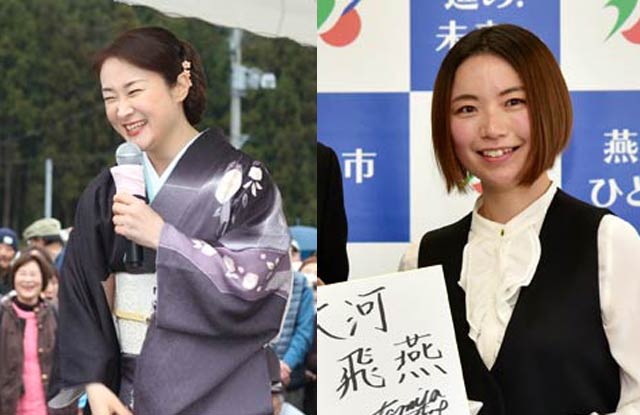 上杉香緒里さん(左)と本宮宏美さん