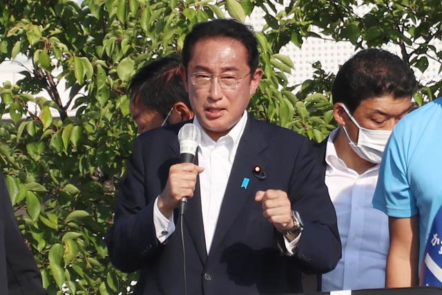 応援演説を行う岸田首相