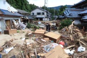 土石流に見舞われた村上市小岩内地区