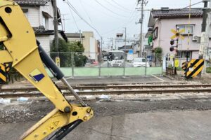 全面通行止めになっている白根街道踏切
