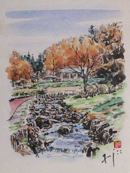 原画「中浦ヒメサユリ森林公園」