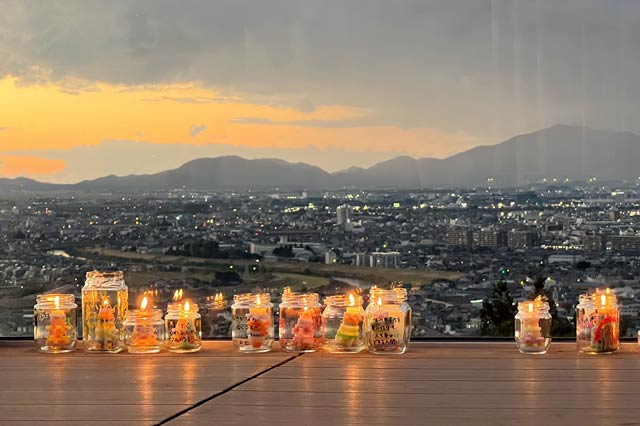 夜景とキャンドルの共演
