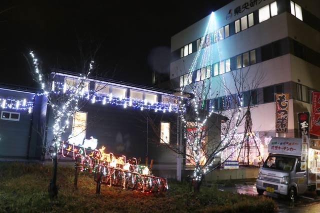 クリスマスイルミネーションが彩る県央研究所