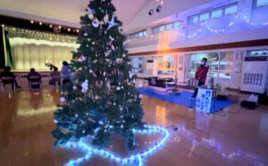 24、25日と開かれている「クリスマスバザール&イルミネーション」