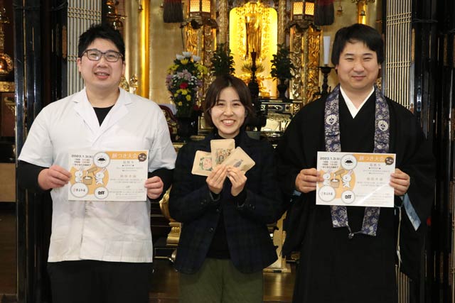 左から飴屋本舗の遠藤さん、offの川又さん、福勝寺の黒田さん