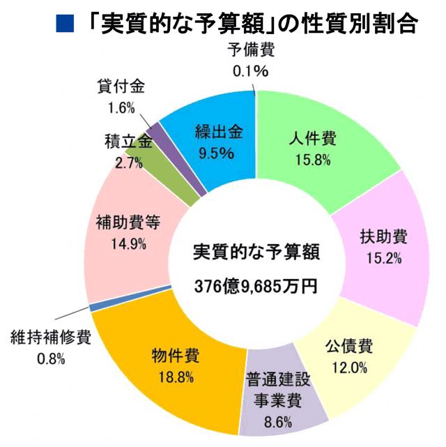 実質的な予算額の性質割合