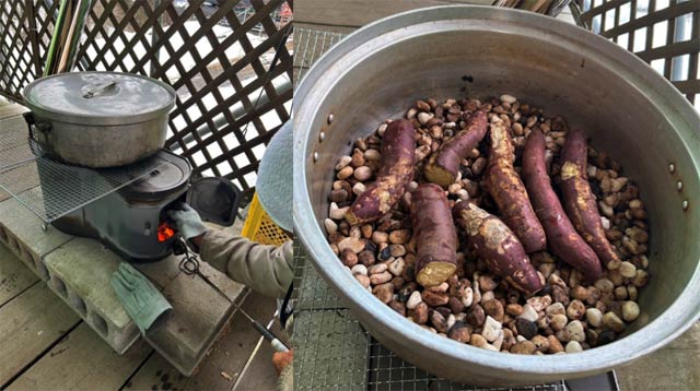 糖度60度以上の蜜イモ「紅はるか」を使用した石焼きいも