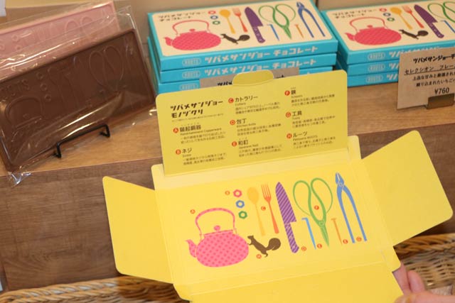 パッケージの内側にもデザインされた道具の説明