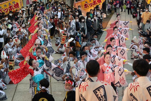 左が木場小路万灯、右が横町万灯