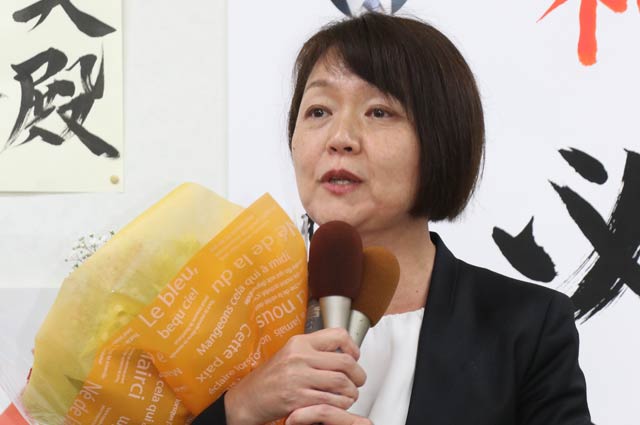 再選にわく藤田明美氏の選挙事務所