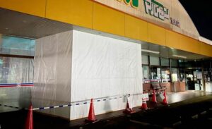 事故のあったスーパー駐車場