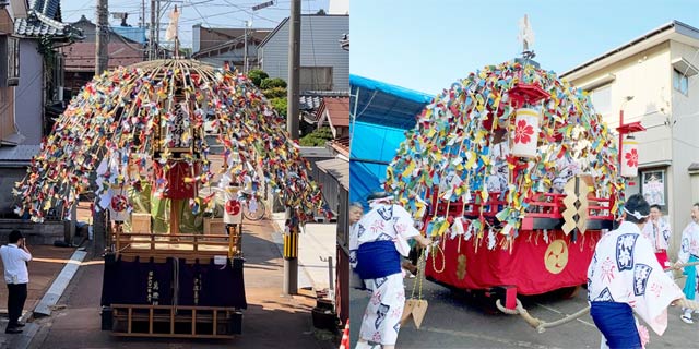左が木場小路万灯、右が横町万灯