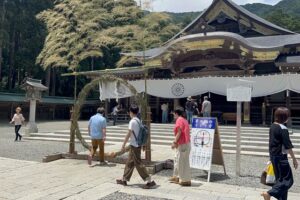 弥彦神社に設置された茅の輪