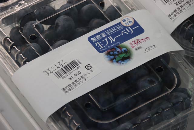 道の駅でラビットファームのブルーベリーのパックも販売