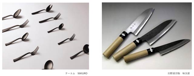展示販売する燕三条製品