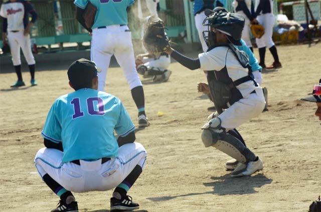 2022年度の三条市の中学生を対象とした野球教室の様子