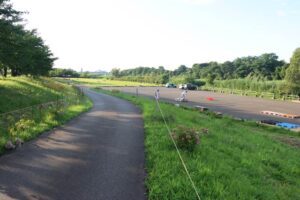 打ち上げ場所となる燕市大曲河川公園