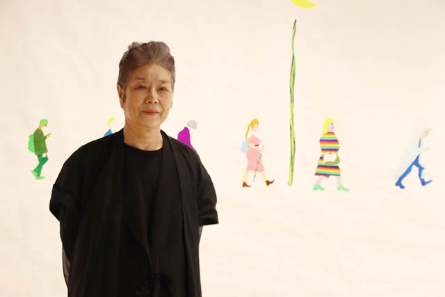 「ギャラリーみつけ」で個展を開いている馬場まり子さん