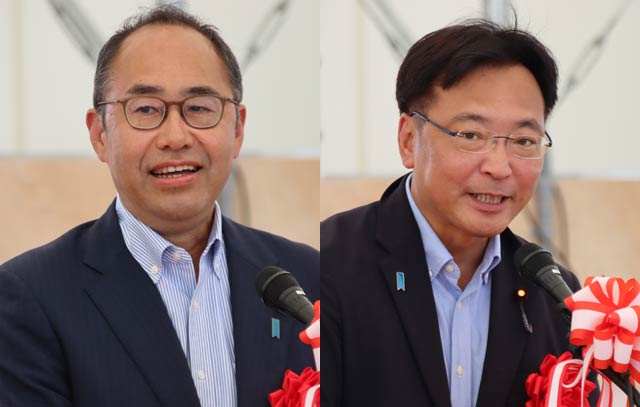 来賓の細田衆院議員(左)と国定衆院議員