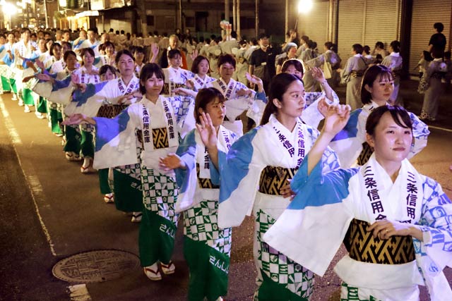 三条夏まつりの民謡踊り流し