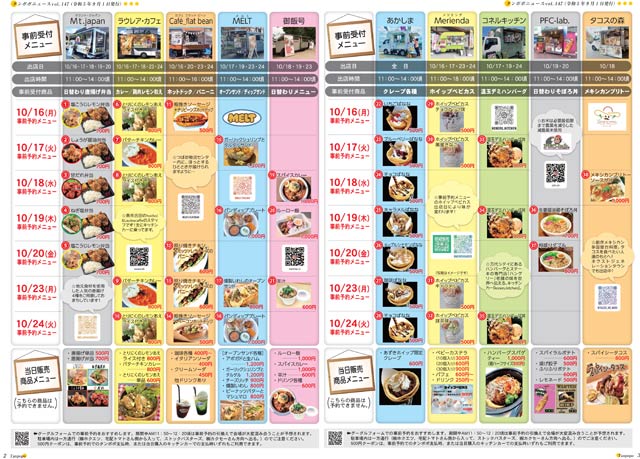 メニューのPDFを表示