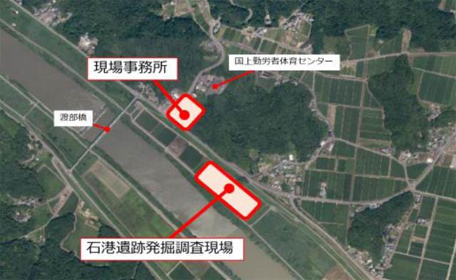 石港遺跡発掘調査現場周辺