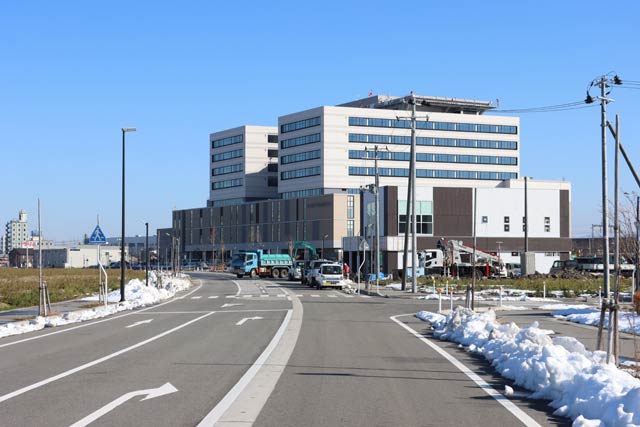 市道上須頃258号の県央基幹病院前が供用開始されて全線供用開始