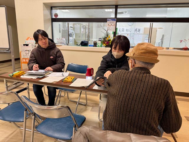 吉田産業会館に開設された避難所