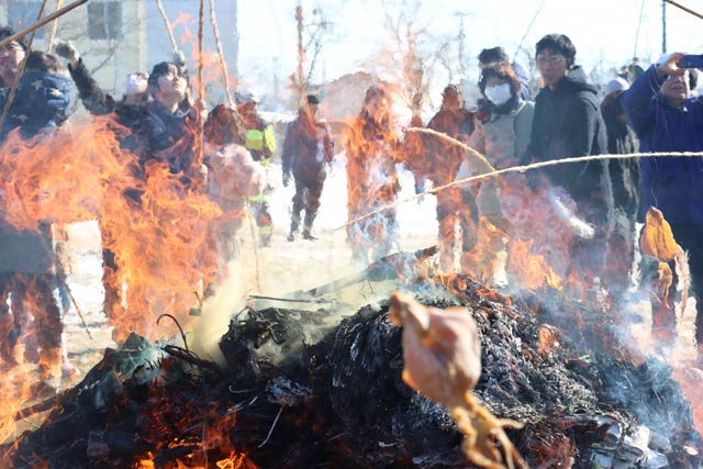 燕市粟生津地区で塞の神