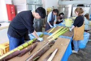 田上のタケノコでメンマ作り