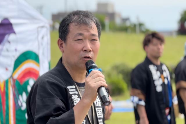 三条凧協会の須藤会長
