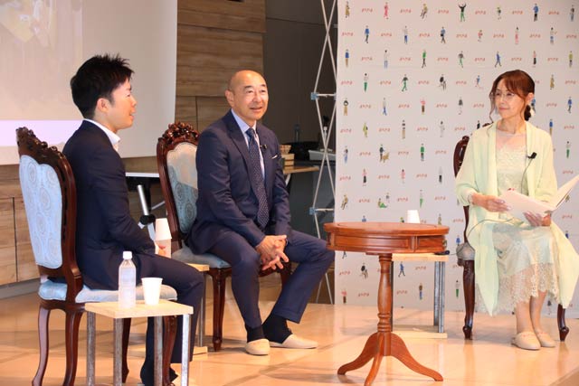 「まちやま」開館1周年記念の高橋克実さんと滝沢亮市長のトークショー