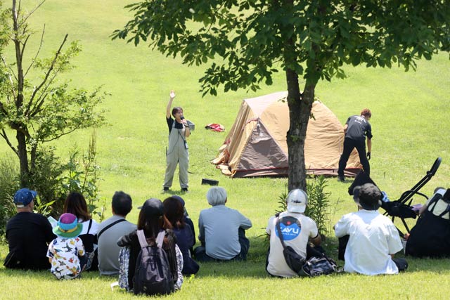 テントの設営講習会