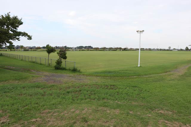 人口芝サッカーコートを整備する吉田ふれあい広場