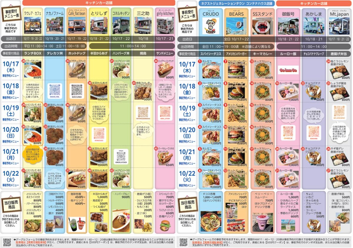 参加店スケジュール