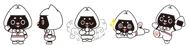 いろいろなポーズの「ワンジャ」のイラスト