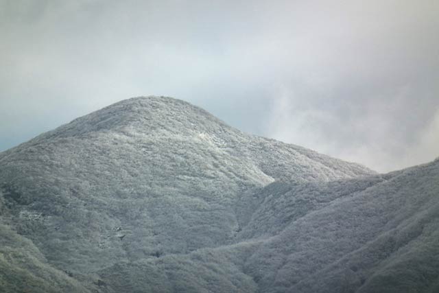 初冠雪の粟ヶ岳