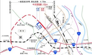 朝日大橋から北側のR289燕北道路と市道中央通小高線が27日に同時開通
