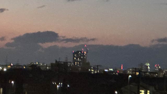 24日の新潟市東区からの夕景