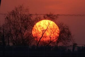 22日の夕日