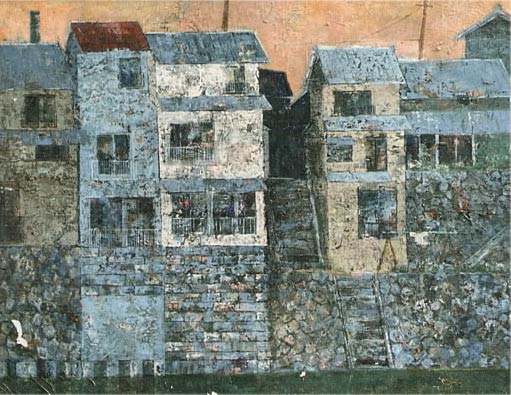 「川辺の街」（1990）三条市展市展賞
