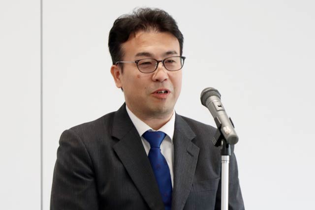 鈴木組・鈴木 代表取締役が優良工事表彰代表であいさつ