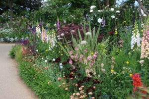 「みつけイングリッシュガーデン」でフラワーフェスティバル バラの花が園内を彩る