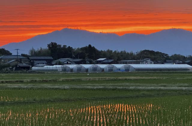 三条市上須頃から6日の夕焼け