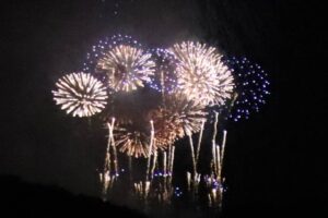 燕市分水地区から2日午後8時半ごろに打ち上げられたフェニックス花火