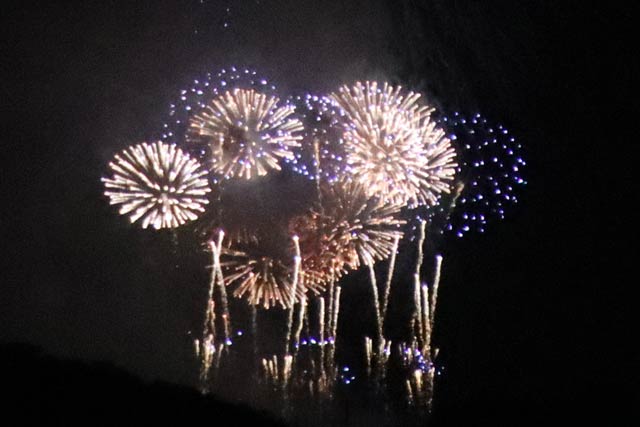 燕市分水地区から2日午後8時半ごろに打ち上げられたフェニックス花火