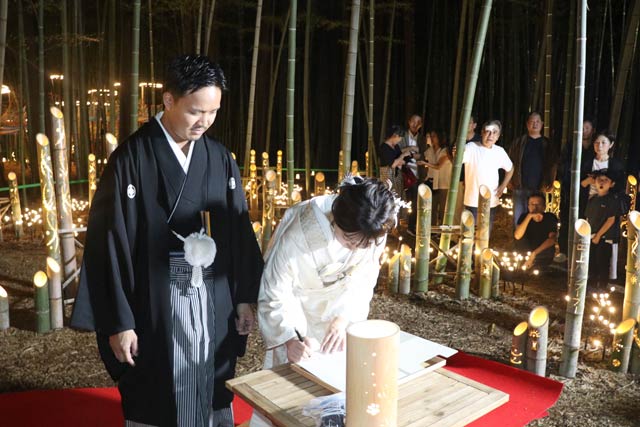 結婚証明書に署名