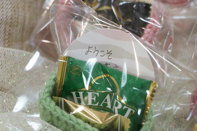 メッセージカード付きのハンドメイド景品